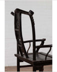 Chinese Elmwood Dark Patina Dengguayi Scholar's Lamp Armchair with Pierced Splat-18. Asian & Chinese Furniture, Art, Antiques, Vintage Home Décor for sale at FEA Home