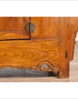 Chinese Elmwood Two-Door Low Kang Cabinet with Everted Flanges and Scrolls-12. Asian & Chinese Furniture, Art, Antiques, Vintage Home Décor for sale at FEA Home