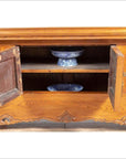 Chinese Elmwood Two-Door Low Kang Cabinet with Everted Flanges and Scrolls-6. Asian & Chinese Furniture, Art, Antiques, Vintage Home Décor for sale at FEA Home