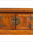 Chinese Elmwood Two-Door Low Kang Cabinet with Everted Flanges and Scrolls-9. Asian & Chinese Furniture, Art, Antiques, Vintage Home Décor for sale at FEA Home