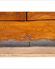 Chinese Elmwood Two-Door Low Kang Cabinet with Everted Flanges and Scrolls-10. Asian & Chinese Furniture, Art, Antiques, Vintage Home Décor for sale at FEA Home