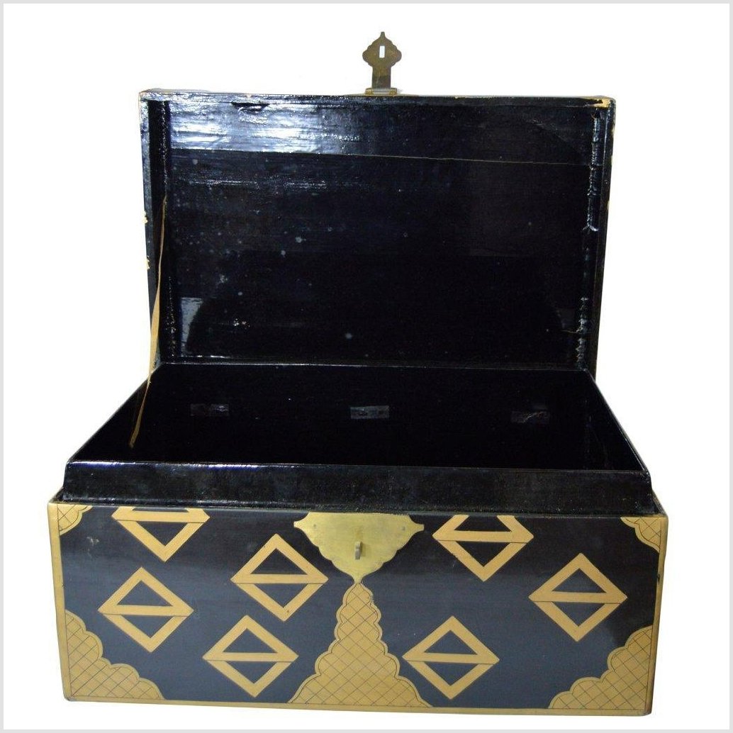Chinese Gold Tone Lacquered Storage Chest-10. Asian & Chinese Furniture, Art, Antiques, Vintage Home Décor for sale at FEA Home