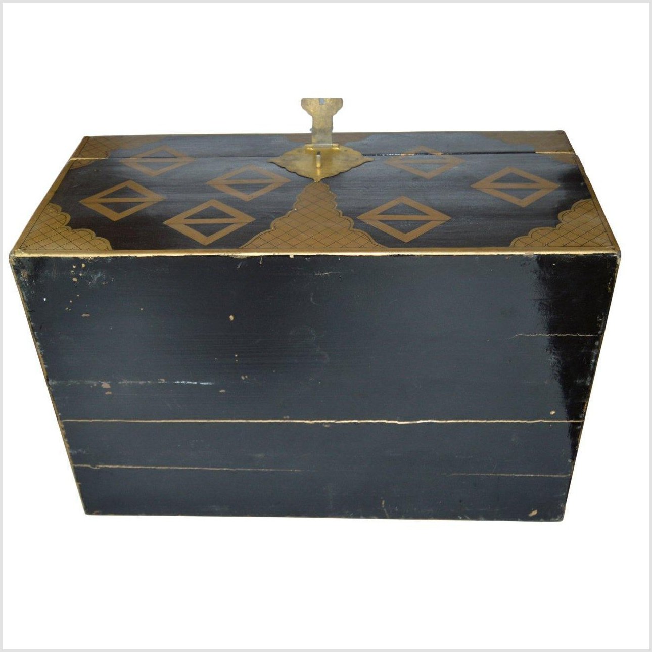 Chinese Gold Tone Lacquered Storage Chest-12. Asian & Chinese Furniture, Art, Antiques, Vintage Home Décor for sale at FEA Home