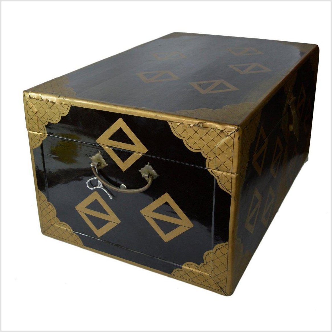 Chinese Gold Tone Lacquered Storage Chest-7. Asian & Chinese Furniture, Art, Antiques, Vintage Home Décor for sale at FEA Home