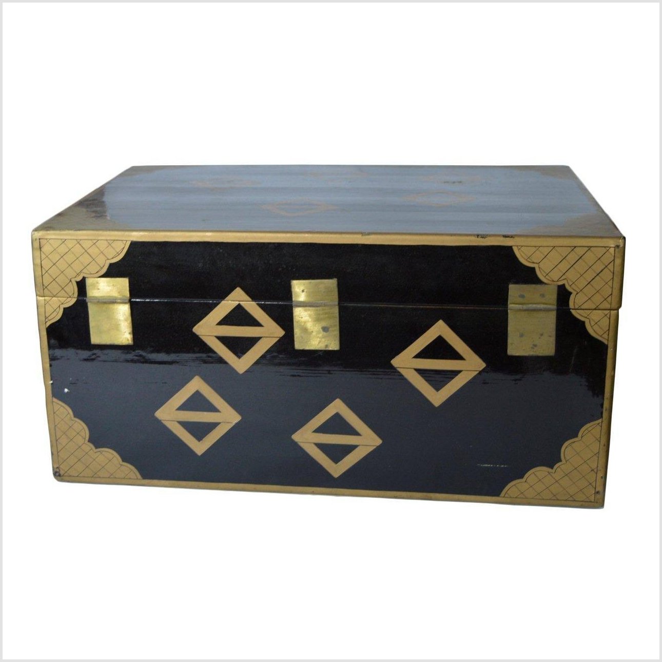 Chinese Gold Tone Lacquered Storage Chest-8. Asian & Chinese Furniture, Art, Antiques, Vintage Home Décor for sale at FEA Home