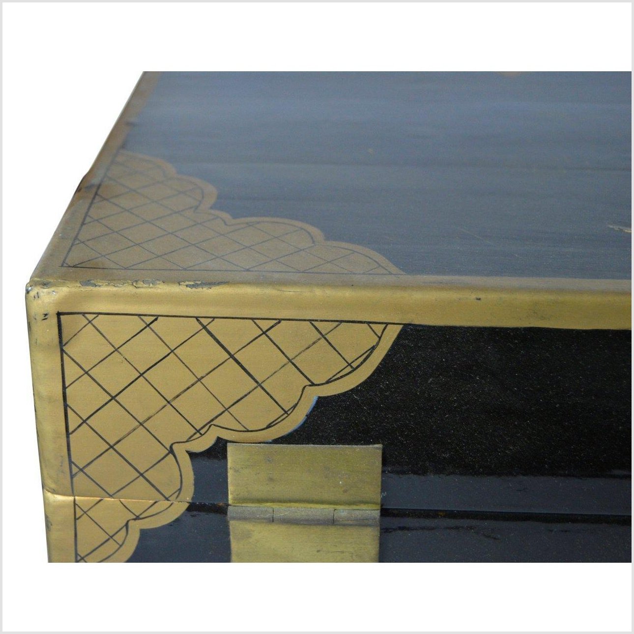 Chinese Gold Tone Lacquered Storage Chest-9. Asian & Chinese Furniture, Art, Antiques, Vintage Home Décor for sale at FEA Home
