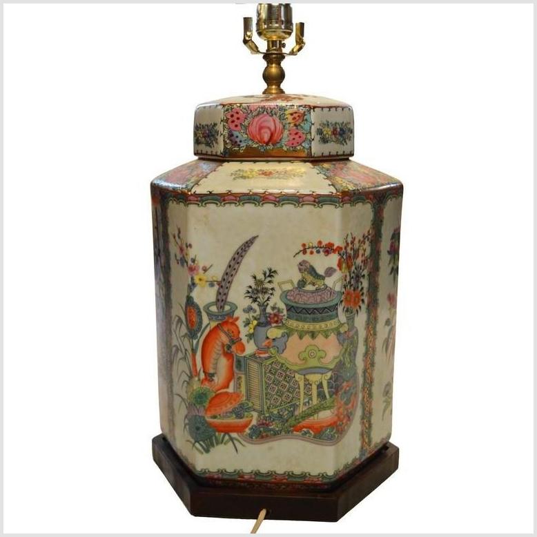 Chinese Hand Painted Lamp-6. Asian & Chinese Furniture, Art, Antiques, Vintage Home Décor for sale at FEA Home