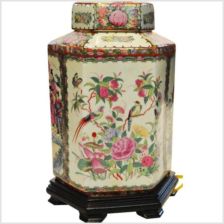 Chinese Hand Painted Lamp-7. Asian & Chinese Furniture, Art, Antiques, Vintage Home Décor for sale at FEA Home