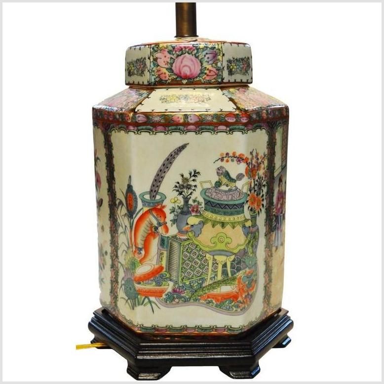 Chinese Hand Painted Lamp-8. Asian & Chinese Furniture, Art, Antiques, Vintage Home Décor for sale at FEA Home