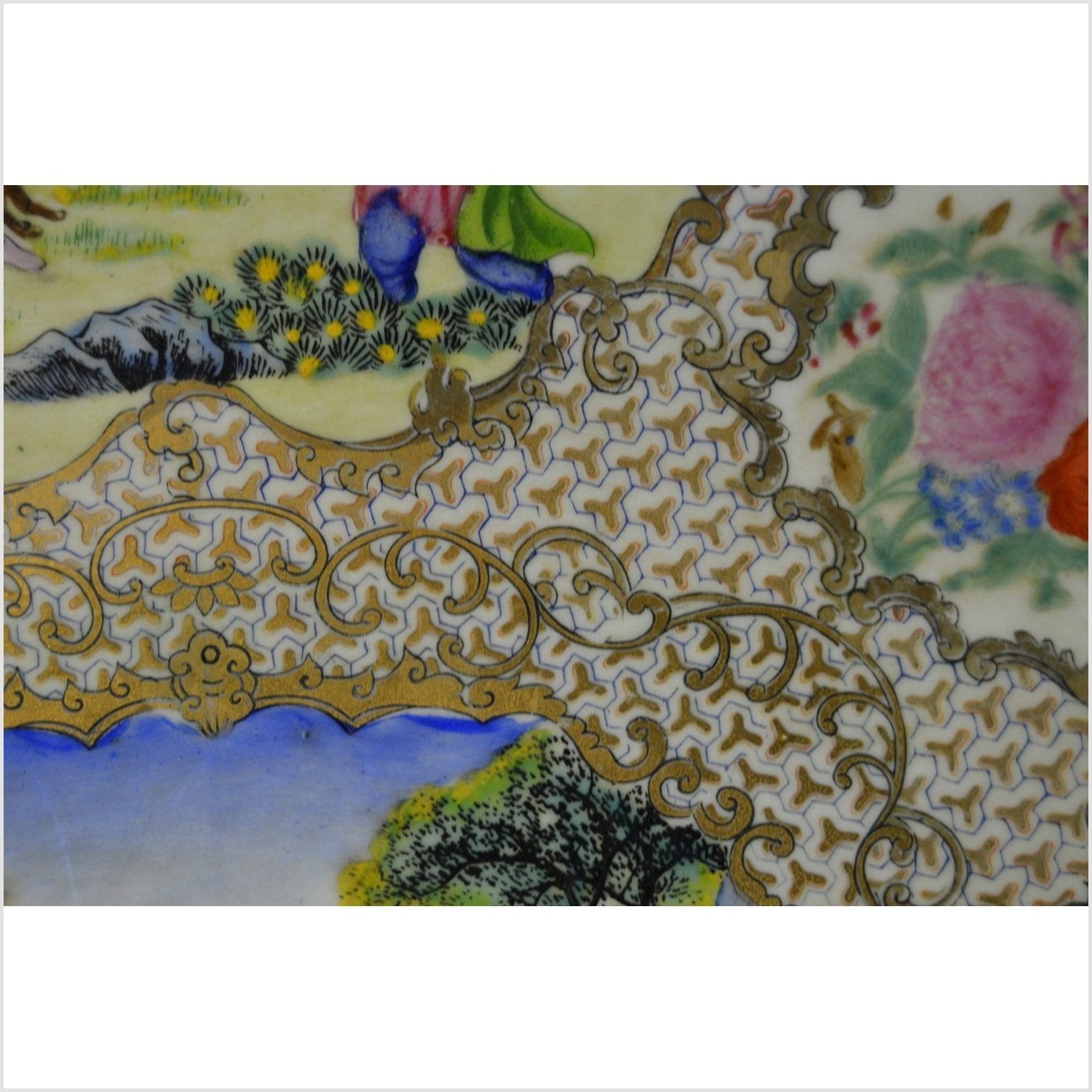 Chinese Hand Painted Porcelain Charger-5. Asian & Chinese Furniture, Art, Antiques, Vintage Home Décor for sale at FEA Home
