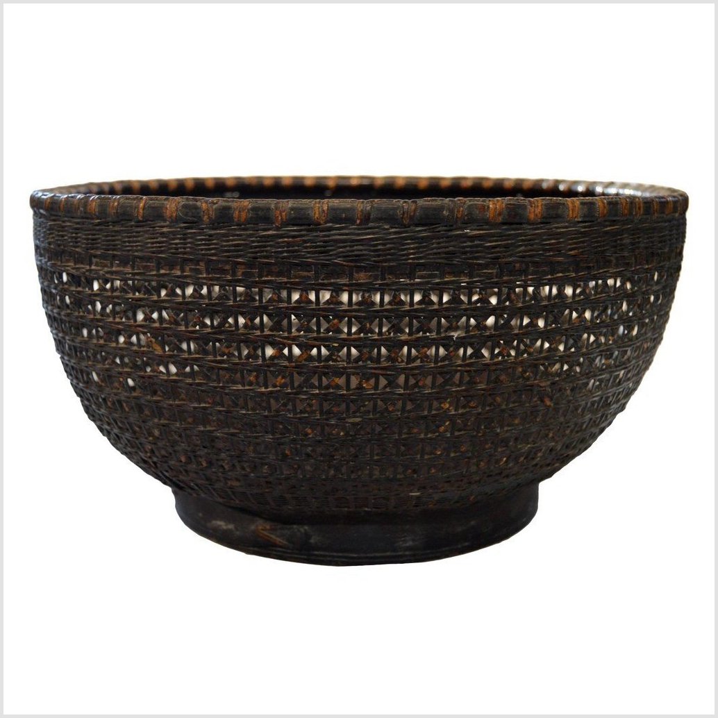 Chinese Lacquered Bamboo Basket-5. Asian & Chinese Furniture, Art, Antiques, Vintage Home Décor for sale at FEA Home