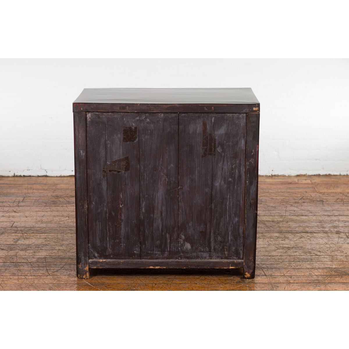 Chinese Late Qing Dynasty 1900s Side Cabinet with Reddish Black Lacquer-15. Asian & Chinese Furniture, Art, Antiques, Vintage Home Décor for sale at FEA Home