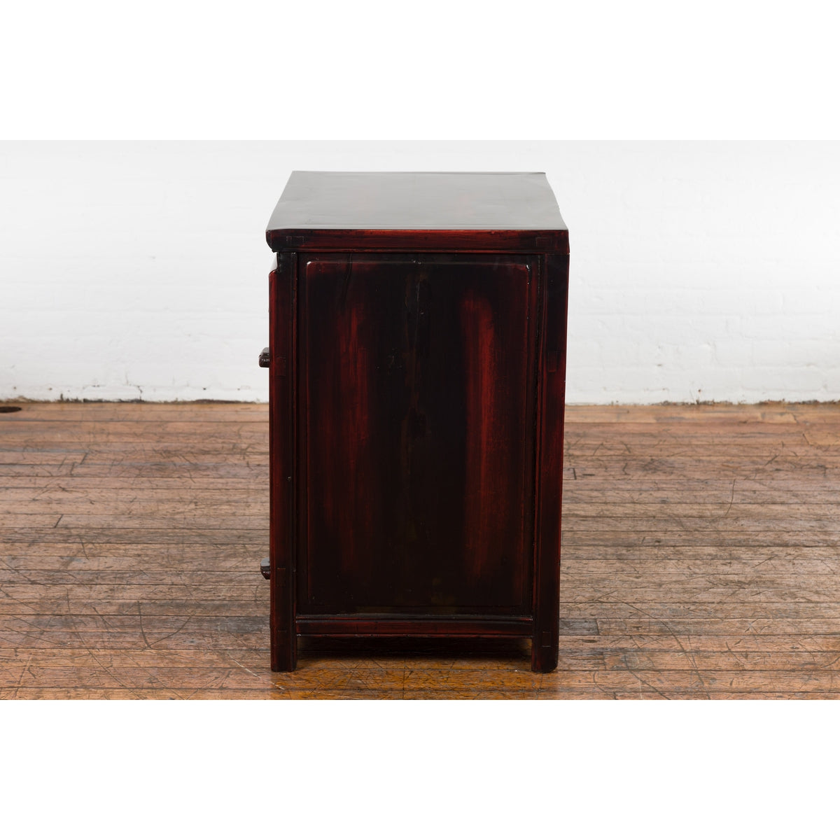 Chinese Late Qing Dynasty 1900s Side Cabinet with Reddish Black Lacquer-16. Asian & Chinese Furniture, Art, Antiques, Vintage Home Décor for sale at FEA Home