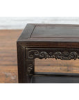 Chinese Late Qing Dynasty 1900s Stool with Cloud-Carved Apron and Lower Shelf-11. Asian & Chinese Furniture, Art, Antiques, Vintage Home Décor for sale at FEA Home