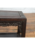 Chinese Late Qing Dynasty 1900s Stool with Cloud-Carved Apron and Lower Shelf-12. Asian & Chinese Furniture, Art, Antiques, Vintage Home Décor for sale at FEA Home