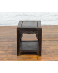 Chinese Late Qing Dynasty 1900s Stool with Cloud-Carved Apron and Lower Shelf-16. Asian & Chinese Furniture, Art, Antiques, Vintage Home Décor for sale at FEA Home