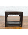 Chinese Late Qing Dynasty 1900s Stool with Cloud-Carved Apron and Lower Shelf-17. Asian & Chinese Furniture, Art, Antiques, Vintage Home Décor for sale at FEA Home