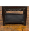 Chinese Late Qing Dynasty 1900s Stool with Cloud-Carved Apron and Lower Shelf-18. Asian & Chinese Furniture, Art, Antiques, Vintage Home Décor for sale at FEA Home