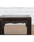 Chinese Late Qing Dynasty 1900s Stool with Cloud-Carved Apron and Lower Shelf-6. Asian & Chinese Furniture, Art, Antiques, Vintage Home Décor for sale at FEA Home
