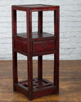 Chinese Late Qing Dynasty 1900s Tiered Table with Drawer and Fretwork Shelf-11. Asian & Chinese Furniture, Art, Antiques, Vintage Home Décor for sale at FEA Home