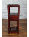 Chinese Late Qing Dynasty 1900s Tiered Table with Drawer and Fretwork Shelf-4. Asian & Chinese Furniture, Art, Antiques, Vintage Home Décor for sale at FEA Home
