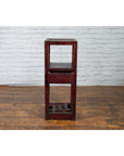 Chinese Late Qing Dynasty 1900s Tiered Table with Drawer and Fretwork Shelf-9. Asian & Chinese Furniture, Art, Antiques, Vintage Home Décor for sale at FEA Home