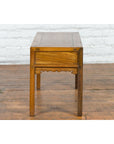 Chinese Late Qing Dynasty Elm Desk with Two Drawers and Ornate Brass Hardware-15. Asian & Chinese Furniture, Art, Antiques, Vintage Home Décor for sale at FEA Home