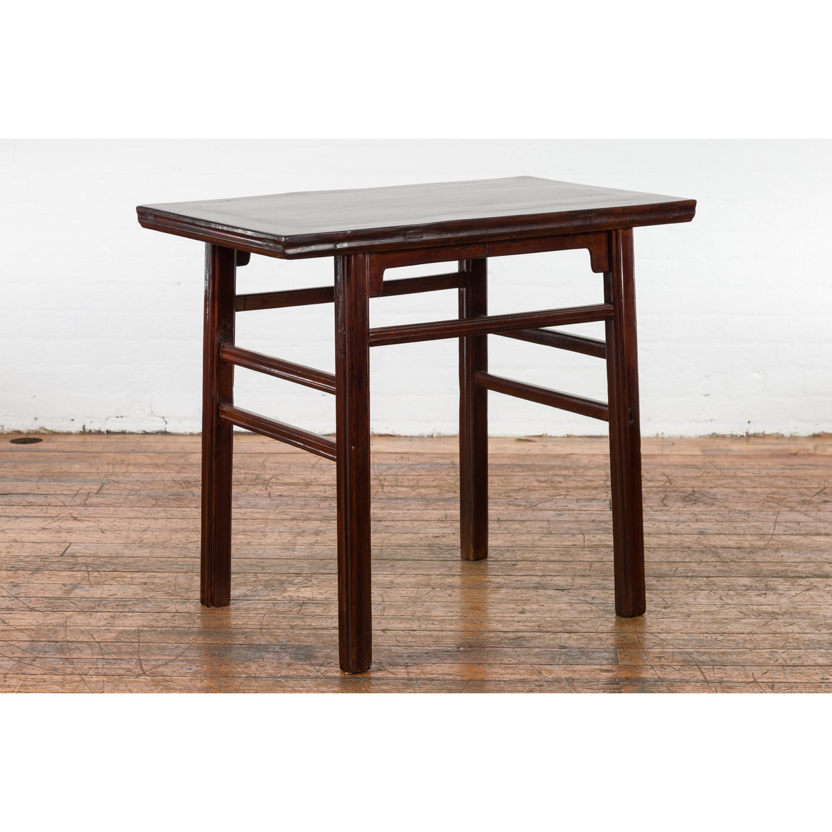 Chinese Late Qing Dynasty Elm Scholar's Table with Custom Lacquer Finish-10. Asian & Chinese Furniture, Art, Antiques, Vintage Home Décor for sale at FEA Home