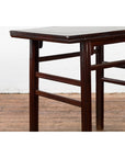 Chinese Late Qing Dynasty Elm Scholar's Table with Custom Lacquer Finish-12. Asian & Chinese Furniture, Art, Antiques, Vintage Home Décor for sale at FEA Home