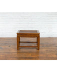 Chinese Late Qing Dynasty Elmwood Side Table with Low-Relied Carved Frieze-11. Asian & Chinese Furniture, Art, Antiques, Vintage Home Décor for sale at FEA Home