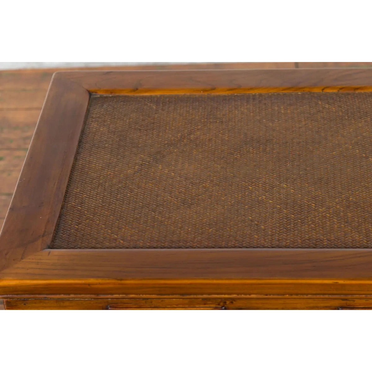 Chinese Late Qing Dynasty Elmwood Side Table with Low-Relied Carved Frieze-15. Asian & Chinese Furniture, Art, Antiques, Vintage Home Décor for sale at FEA Home