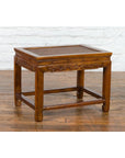 Chinese Late Qing Dynasty Elmwood Side Table with Low-Relied Carved Frieze-3. Asian & Chinese Furniture, Art, Antiques, Vintage Home Décor for sale at FEA Home