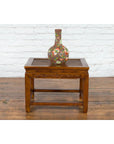 Chinese Late Qing Dynasty Elmwood Side Table with Low-Relied Carved Frieze-4. Asian & Chinese Furniture, Art, Antiques, Vintage Home Décor for sale at FEA Home