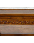 Chinese Late Qing Dynasty Elmwood Side Table with Low-Relied Carved Frieze-6. Asian & Chinese Furniture, Art, Antiques, Vintage Home Décor for sale at FEA Home