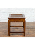 Chinese Late Qing Dynasty Elmwood Side Table with Low-Relied Carved Frieze-9. Asian & Chinese Furniture, Art, Antiques, Vintage Home Décor for sale at FEA Home