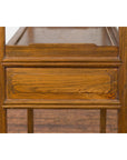 Tall Wooden Three-Shelf Bookcase with Two Drawers-16. Asian & Chinese Furniture, Art, Antiques, Vintage Home Décor for sale at FEA Home