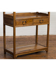 Tall Wooden Three-Shelf Bookcase with Two Drawers-6. Asian & Chinese Furniture, Art, Antiques, Vintage Home Décor for sale at FEA Home