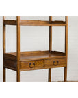 Tall Wooden Three-Shelf Bookcase with Two Drawers-7. Asian & Chinese Furniture, Art, Antiques, Vintage Home Décor for sale at FEA Home