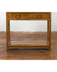 Tall Wooden Three-Shelf Bookcase with Two Drawers-10. Asian & Chinese Furniture, Art, Antiques, Vintage Home Décor for sale at FEA Home