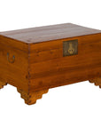 Chinese Late Qing Dynasty Pine Chest with Brass Hardware and Bracket Feet-1. Asian & Chinese Furniture, Art, Antiques, Vintage Home Décor for sale at FEA Home
