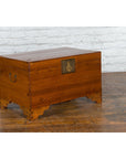 Chinese Late Qing Dynasty Pine Chest with Brass Hardware and Bracket Feet-12. Asian & Chinese Furniture, Art, Antiques, Vintage Home Décor for sale at FEA Home
