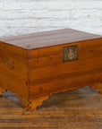 Chinese Late Qing Dynasty Pine Chest with Brass Hardware and Bracket Feet-13. Asian & Chinese Furniture, Art, Antiques, Vintage Home Décor for sale at FEA Home