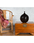 Chinese Late Qing Dynasty Pine Chest with Brass Hardware and Bracket Feet-3. Asian & Chinese Furniture, Art, Antiques, Vintage Home Décor for sale at FEA Home
