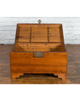 Chinese Late Qing Dynasty Pine Chest with Brass Hardware and Bracket Feet-4. Asian & Chinese Furniture, Art, Antiques, Vintage Home Décor for sale at FEA Home