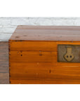 Chinese Late Qing Dynasty Pine Chest with Brass Hardware and Bracket Feet-6. Asian & Chinese Furniture, Art, Antiques, Vintage Home Décor for sale at FEA Home