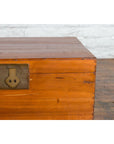 Chinese Late Qing Dynasty Pine Chest with Brass Hardware and Bracket Feet-7. Asian & Chinese Furniture, Art, Antiques, Vintage Home Décor for sale at FEA Home