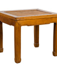 Chinese Late Qing Dynasty Side Table with Woven Rattan Top and Horse Hoof Feet-1. Asian & Chinese Furniture, Art, Antiques, Vintage Home Décor for sale at FEA Home