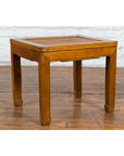 Chinese Late Qing Dynasty Side Table with Woven Rattan Top and Horse Hoof Feet-14. Asian & Chinese Furniture, Art, Antiques, Vintage Home Décor for sale at FEA Home