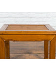 Chinese Late Qing Dynasty Side Table with Woven Rattan Top and Horse Hoof Feet-6. Asian & Chinese Furniture, Art, Antiques, Vintage Home Décor for sale at FEA Home