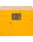 Chinese Late Qing Dynasty Yellow Lacquered Blanket Chest with Brass Hardware-1. Asian & Chinese Furniture, Art, Antiques, Vintage Home Décor for sale at FEA Home